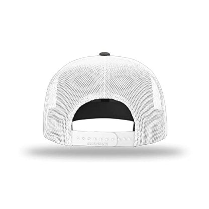 Richardson 511 Wool Blend Flatbill Trucker Snapback Adjustable Cap - color: Charcoal/White