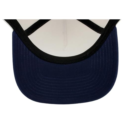 Lids Blank Hook Shot A-Frame Adjustable Snapback Hat – Breathable Mesh & Lightweight | Curved Bill | One Size Fits Most - color: Ivory/Navy