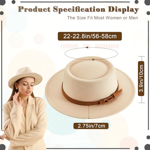 Hercicy Wool Fedora Hat for Women - color: Brown, Khaki, Beige, Camel