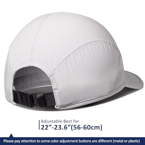 GADIEMKENSD Stretch Running Hat with Soft Brim, Quick Dry, Unstructured, Unisex-Adult - color: Light Gray