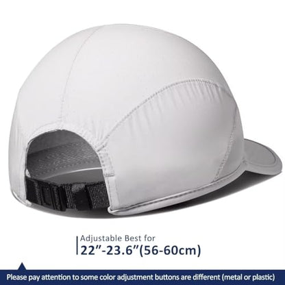 GADIEMKENSD Stretch Running Hat with Soft Brim, Quick Dry, Unstructured, Unisex-Adult - color: Light Gray