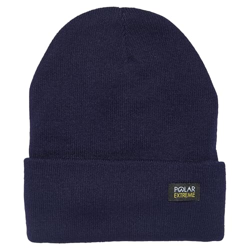 Polar Extreme Men's Sherpa-Lined Knit Winter Hat – Warm, Gift for Dad, Cold Weather - color: Navy Cuff