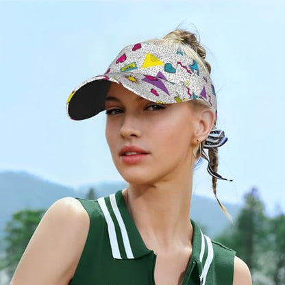 Adjustable Lightweight Open Top Sports Sun Visor Hat Cap for Golf Tennis - color: Retro 90s