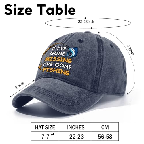 Fishing Adjustable Cotton Baseball Cap, Funny Trucker Hat Gift for Men Women Grandpa Dad Fishing Lover Fisherman - color: Dark Blue