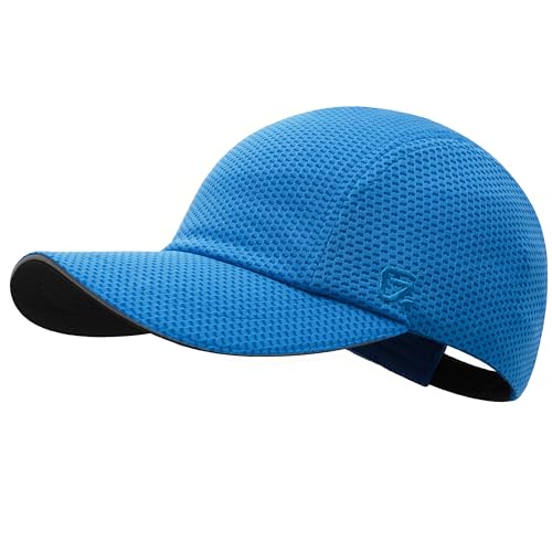 GADIEMKENSD Women's Race Day Running Cap Performance Mesh Hat - Excellent Ventilation, Lightweight, Reflective Safety - color: Blue
