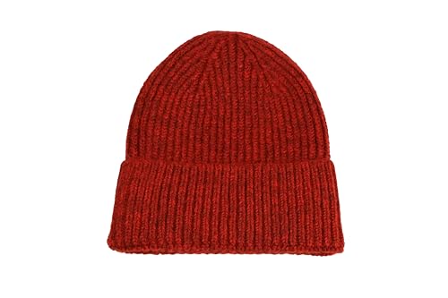 Seamless Beanie Cap, Acrylic Unisex Winter Beanie - color: Brick Red