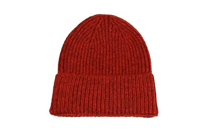 Seamless Beanie Cap, Acrylic Unisex Winter Beanie - color: Brick Red