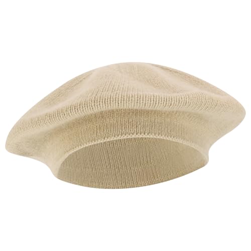 Armycrew Premium Wool Modern Stylish Beret Hat - color: Beige Mustard