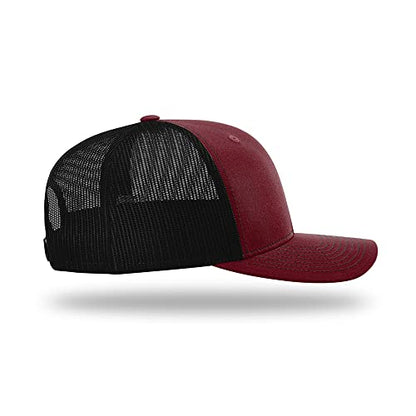 Richardson 112 Classic Six-Panel Adjustable Snapback Trucker Cap - color: Cardinal/Black