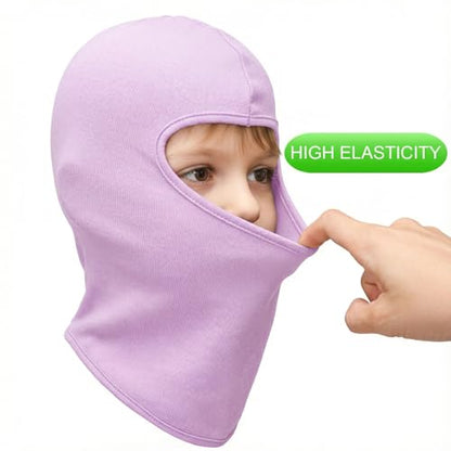 Kids Balaclava Ski Mask Winter Windproof Fleece Full Face Mask for Boy Girl - color: Purple