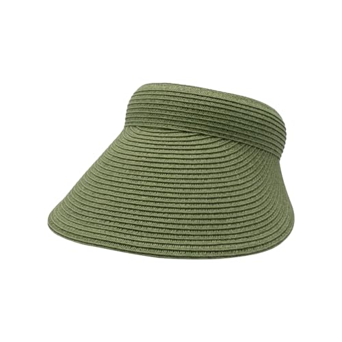 Toyo Braid Clip On Visor Wide Brim Hat Sun Protection for Women - color: Cactus