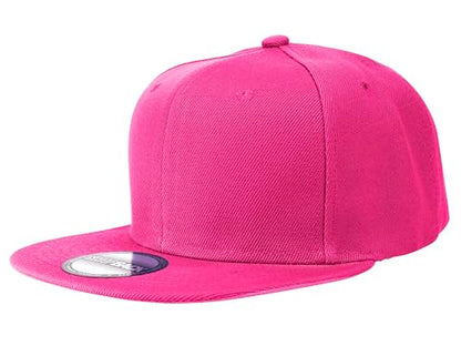 Gelante Plain Blank Flat Brim Adjustable Snapback Baseball Caps LOT 6 Pack - color: Hot Pink
