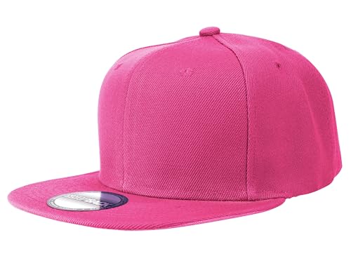 Gelante Plain Blank Flat Brim Adjustable Snapback Baseball Caps LOT 6 Pack - color: Hot Pink