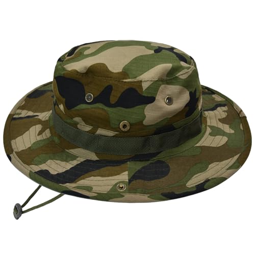 Sun Hats for Men Women Bucket Hat UPF 50+ Boonie Hat Foldable UV Protection Hiking Beach Fishing Summer Safari - color: 1pack-jungle Camo