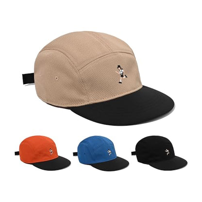 Clakllie Quick Dry Flat Brim Hat Women's 5 Panel Cap Casual Baseball Cap Cooling Mesh Hats Trucker Style Flat Bill Hat,WBTQH2401-Orange