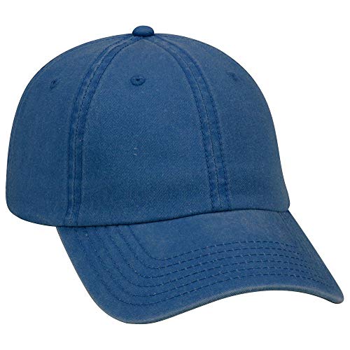 OTTO Garment Washed Pigment Dyed Cotton Twill 6 Panel Low Profile Dad Hat - color: Royal