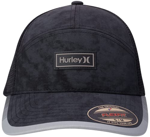 Hurley Men's Baseball Cap - Mission Curved Brim Fitted Trucker Hat - color: Black, size: Medium