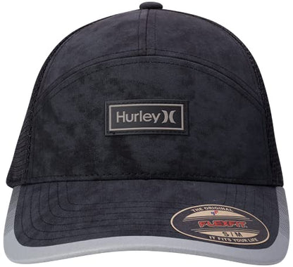 Hurley Men's Baseball Cap - Mission Curved Brim Fitted Trucker Hat - color: Black, size: Medium
