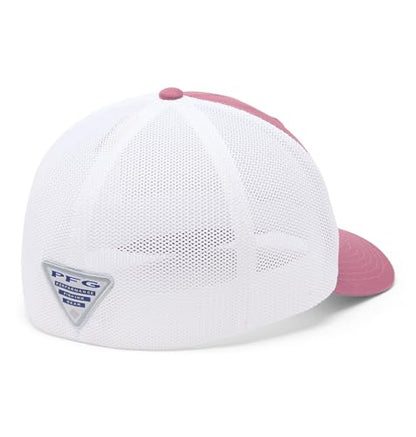 Columbia Unisex PFG Logo Mesh Ball Cap - color: Antique Mauve/White/Us Fish Flag, size: Large-X-Large