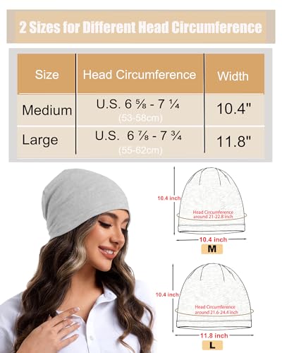 100% Cotton Summer Beanie for Men Women, Thin Soft Slouchy Beanies - color: 1pcs-light Gray, size: Medium