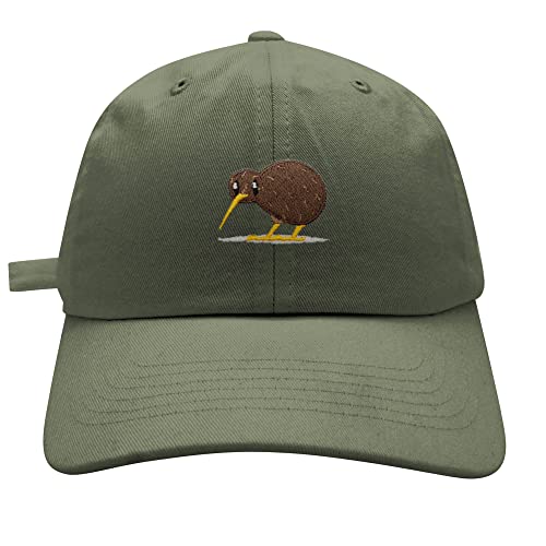 JPAK Kiwi Bird Baseball Cap Embroidered Cotton Dad Hat - Funny - color: Olive Green