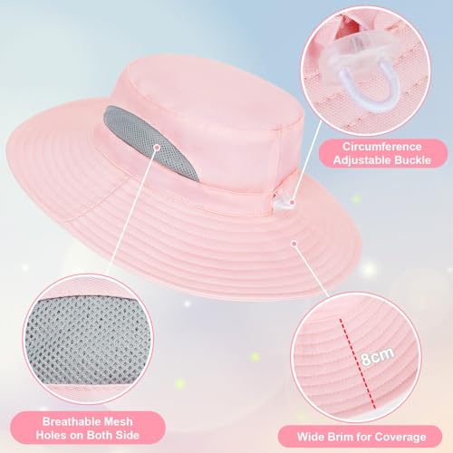 ICOSY Kids Sun Hat, UPF 50+ Girls Beach Hat for Toddler Kids - color: Pure Pink