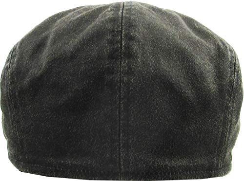 KBETHOS Leather Ascot Made in USA Ivy Collection Classic Newsboy Caps - color: (E) Pu Leather - Black, size: Small-Medium