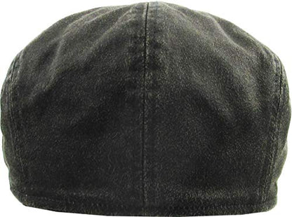 KBETHOS Leather Ascot Made in USA Ivy Collection Classic Newsboy Caps - color: (E) Pu Leather - Black, size: Small-Medium