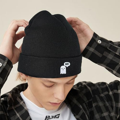 Cool Graphic Beanie for Men and Women - Black - color: Funny2