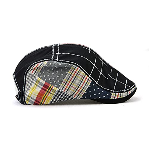 2 Pack Men's Plaid Cotton Flat Newsboy Ivy Cabbie Golf Gatsby Cap Hat - color: 649br