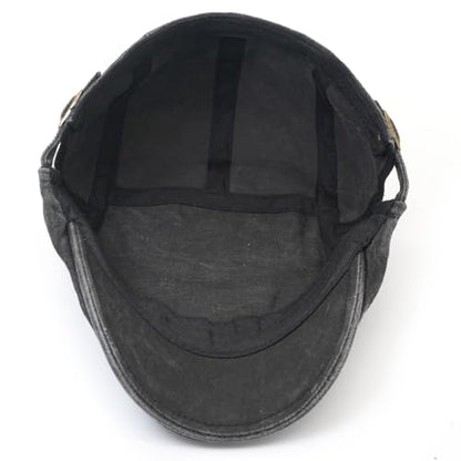 Men Newsboy Cap Flat Ivy Gatsby Caps Irish Cabbie Driving Hat - color: Black