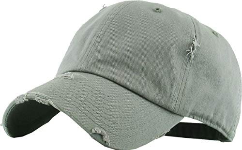 KBETHOS Vintage Washed Distressed Cotton Dad Hat Baseball Cap Adjustable Polo Trucker Unisex Style Headwear - color: Mos Vintage