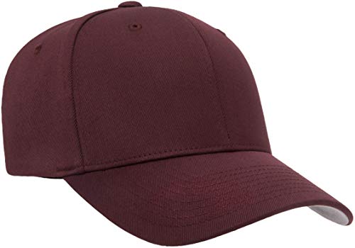Flexfit Men's Athletic Baseball Fitted Cap - color: Maroon, size: Small-Medium