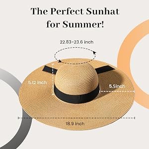 Beach Sun Straw Hats for Women, UPF 50+ UV Sun Protection Summer Straw Hat - color: B - Bege