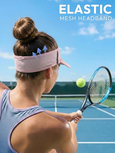 Sun Visor Hat for Women & Men UV Protection Lightweight Sports - color: Pink