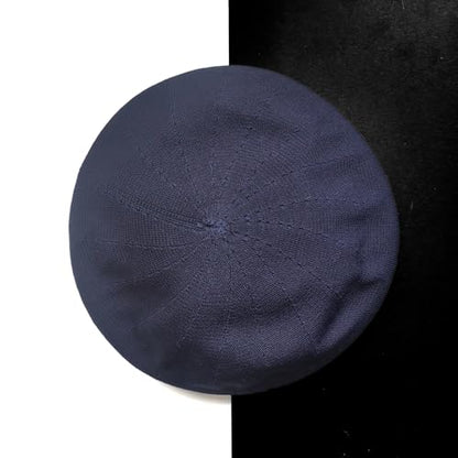 Summer French Beret Breathable Thin Beret Hat Solid Color Beanie for Women Lady - color: Navy Blue