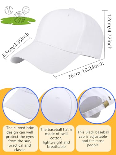 22 Pcs Adult Cotton Baseball Hat Solid Color Baseball Caps Adjustable Blank Golf Cap Plain Ball Hats Bulk for Unisex - color: Color Set 1