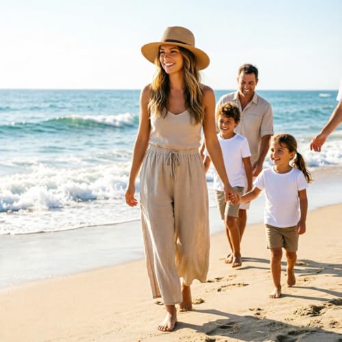 DRESHOW Women Straw Panama Hat Travel Fedora Beach Sun Hat Summer Wide Brim Straw Roll up Hat UPF 50+ - color: Ac Khaki/Belt Buckle