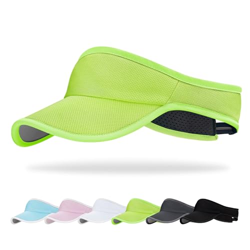 Sports Sun Visor Hat for Women Men, Lightweight Quick-Dry Sun Hat - color: Fluorescent Yellow