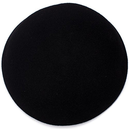Cute Wool Felt Pillbox Hat Millinery Round Fascinator Base Craft Supply A048 - color: Black