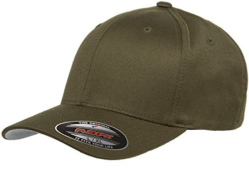 Flexfit Wooly Combed Twill Cap 6277 - color: Olive, size: Large-X-Large
