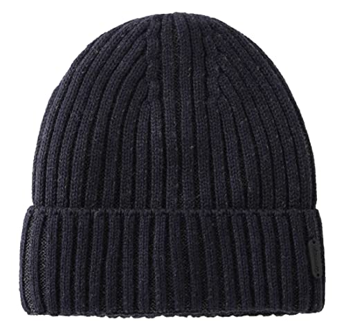 Connectyle Fleece Lined Cuffed Beanie Hat for Men Women Knitted Winter Wool Beanies Skull Cap Warm Watch Hat - color: Navy Blue