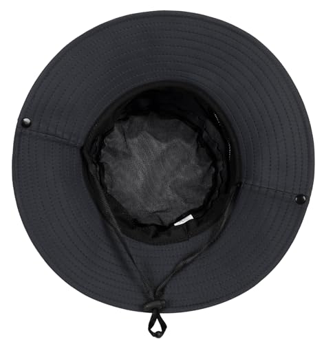 Sun Hat for Women Summer UV Protection Beach Hat with Ponytail Hole - color: Black(no Ponytail Hole)