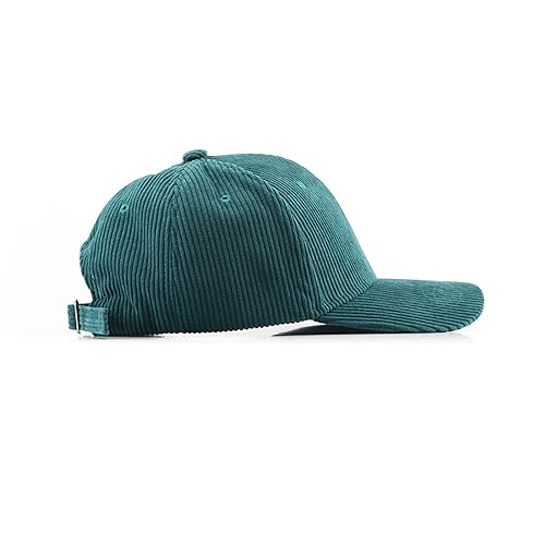 Corduroy Hat Low Profile Solid Color Baseball Caps Sun Hat Adjustable for Men and Women - color: Lake Green