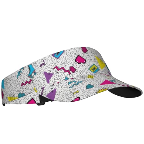 Adjustable Lightweight Open Top Sports Sun Visor Hat Cap for Golf Tennis - color: Retro 90s