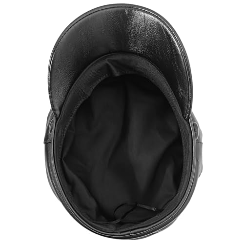PU Leather Hat Leather Beret Baker Boy Hat Chauffeur Hats for Men and Women Black Beret Hats