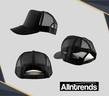 ALLNTRENDS Trucker Hat Embroidered Europe Champ Team Fan Snapback - color: Black, size: One Size