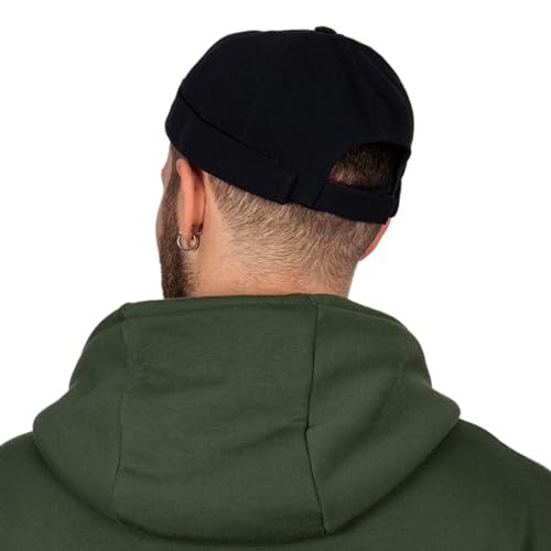Cotton Docker Cap, Unisex Brimless Cap, Men Skull Cap, Brimless Beanie Hat, Men Women Cuffed Hat. - color: Dark Blue