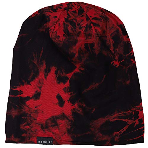 Mens Slouchy Beanie Hat Thin Baggy Summer Skull Cap - color: Claret
