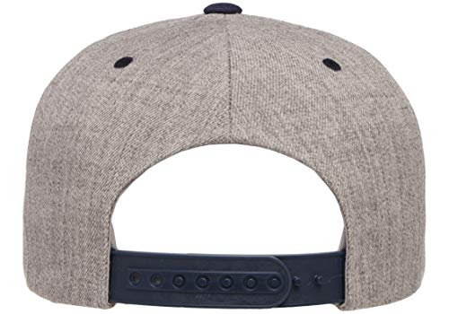 Flexfit Unisex Adult Yp Classics Premium Snapback Cap – 2-Tone - color: Heather/Navy